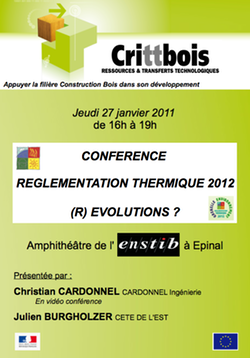 CRITT BOIS : Conférence sur la Règlementation Thermique 2012
